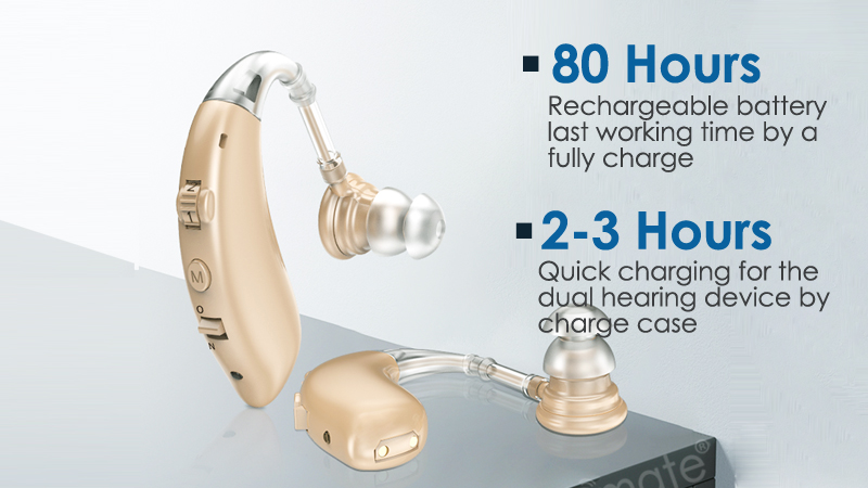 Best Dual Rechargeable BTE Hearing Aid Price Earsmate G25CX