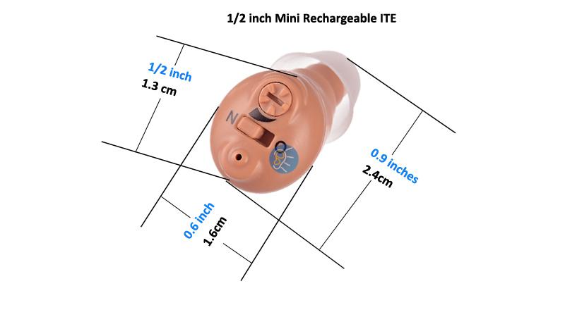 Only 1/2 Inch Rechargeable Mini Hearing Aids