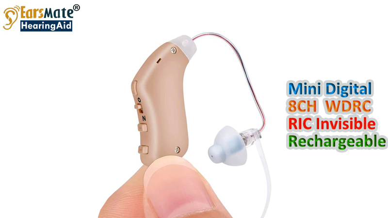 Mini BTE Discreet Receiver In The Ear Canal Rechargeable Hearing Aids 