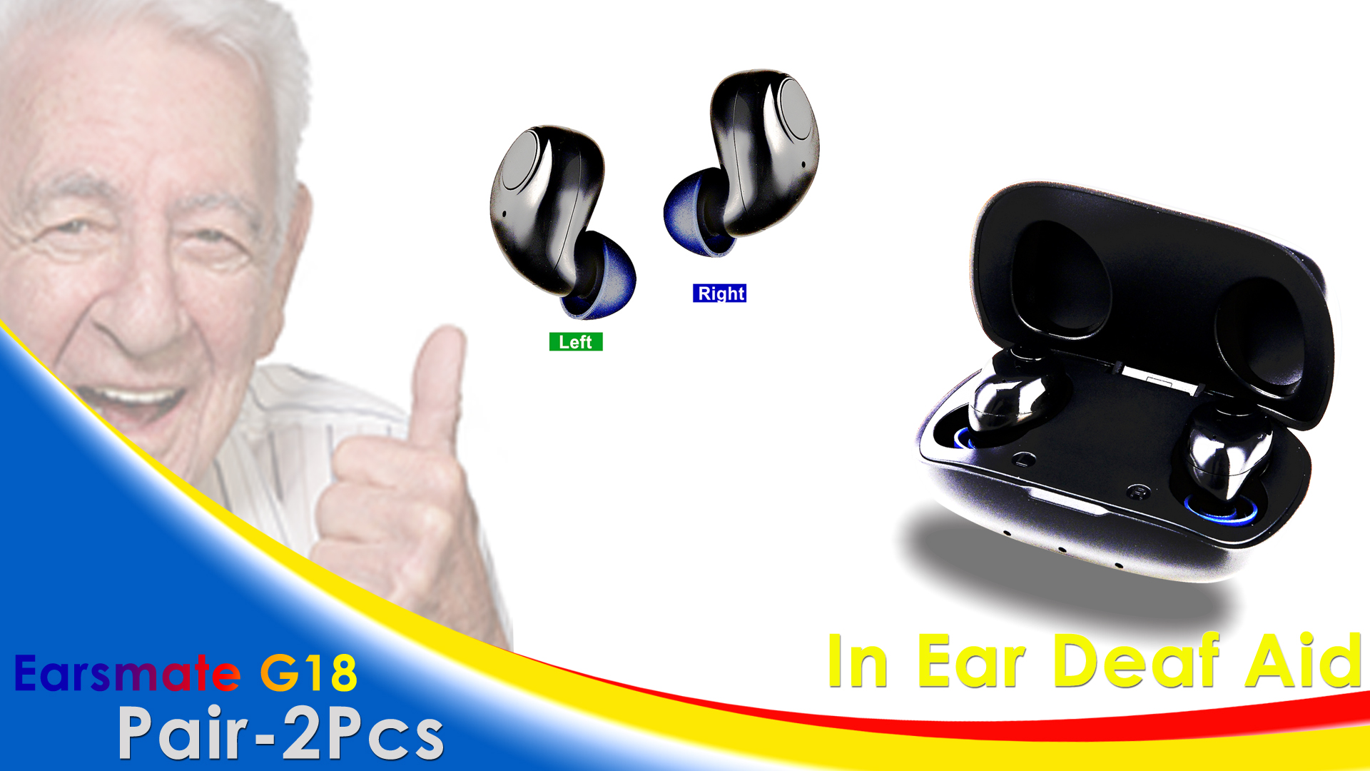  Small USB Portable Charge box Mini CIC Rechargeable Hearing Aids on Sale Amazon for Both Ears 2Pcs