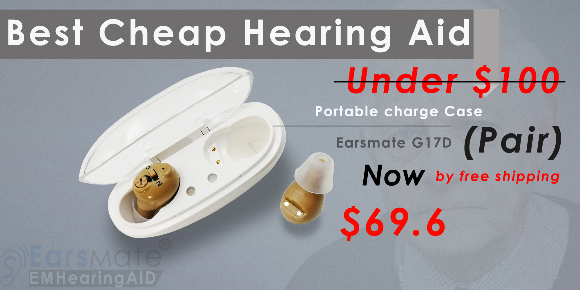 Free Shipping Rechargeable CIC Hearing Aids On Sale