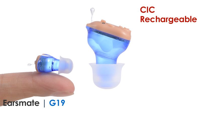 Best Invisible In The Canal Hearing Aids CIC Rechargeable Earsmate G19