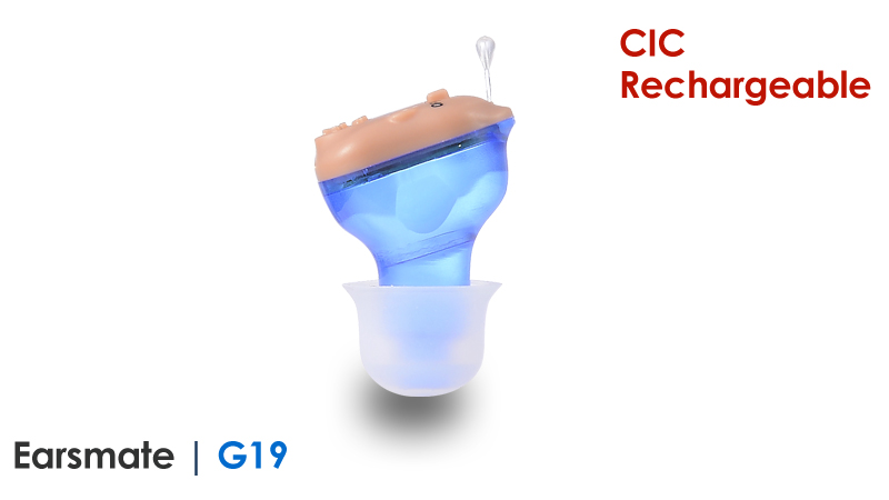 Best Invisible In The Canal Hearing Aids CIC Rechargeable Earsmate G19