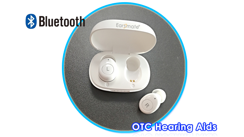 Mini Bluetooth Rechargeable Hearing Aids OTC For Both Ears Adjustable Volume