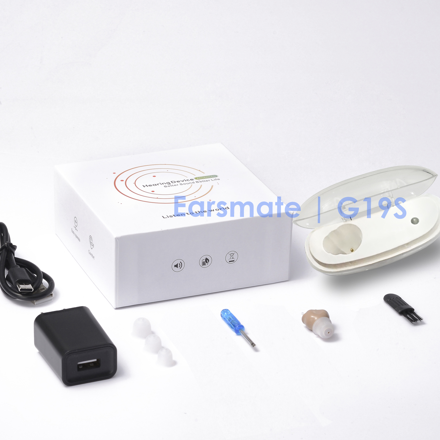 hearing aid invisible rechargeable for seniors