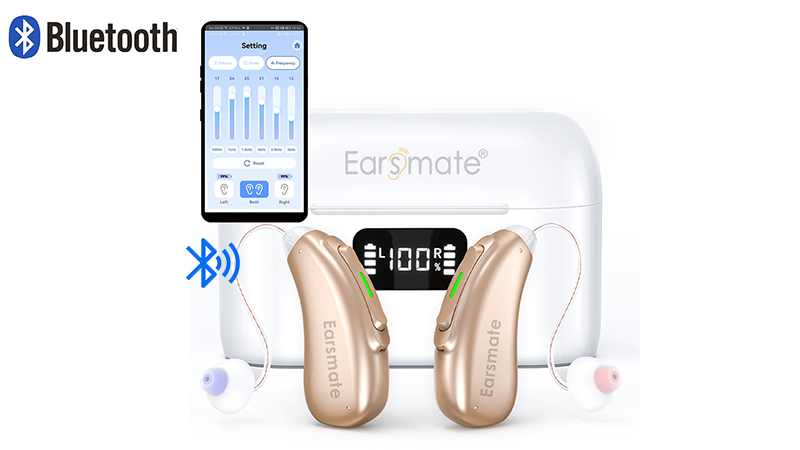 Rechargeable Bluetooth Hearing Aids with App Control