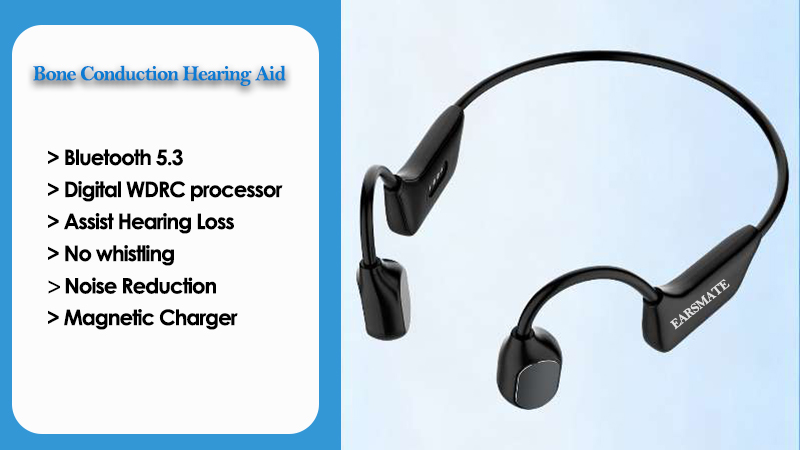 Bone Conduction Hearing Aid Bluetooth Headset For Elderly Earsmate B06